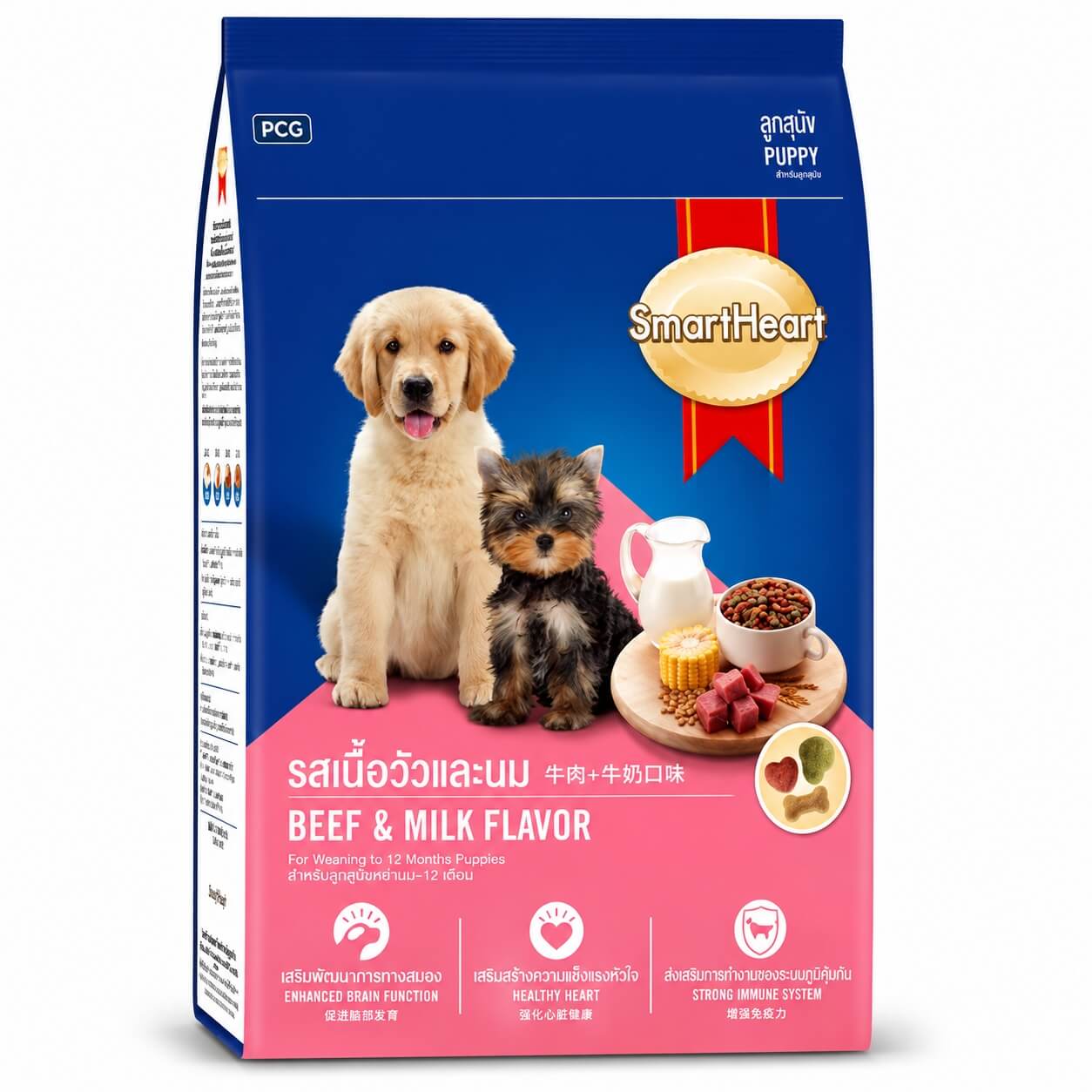 SmartHeart Dry Food Beef  Milk (Puppy) 3kg